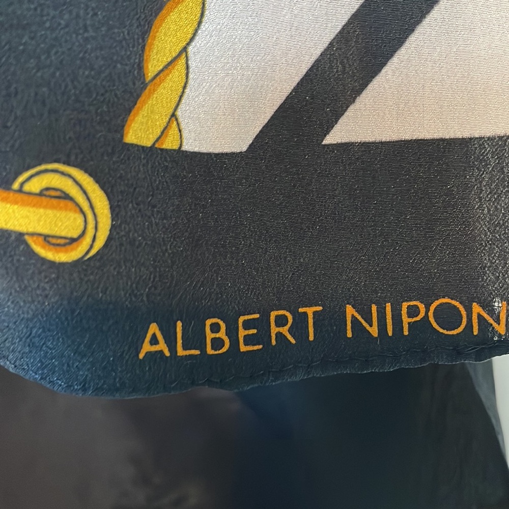 Albert Nipon 100% Nautical Silk Scarf - image 4